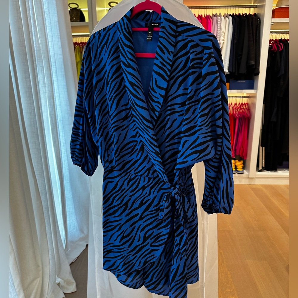 Aqua romper zebra print